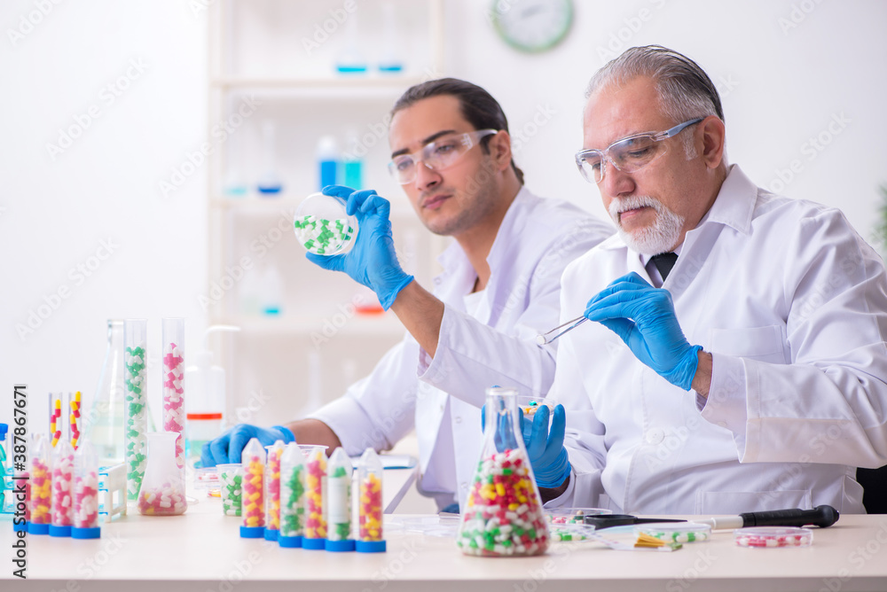 Two chemists working in the lab Two chemists working in the lab