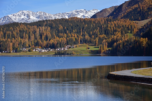 Davosersee, Davos Wolfgang, Kanton Graubünden, Schweiz