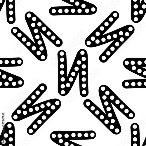 Outline seamless pattern with polka-dot russian alphabet letter on white background. Cute black and white font in flat style. Geometric letter print.
Stock vector illustration for design, decor