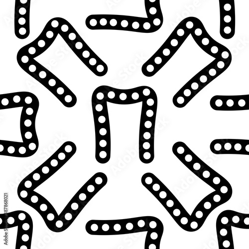 Outline seamless pattern with polka-dot russian alphabet letter on white background. Cute black and white font in flat style. Geometric letter print.
Stock vector illustration for design, decor