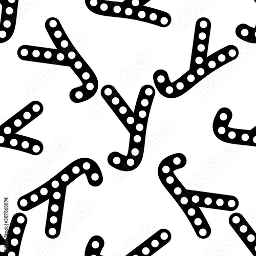 Outline seamless pattern with polka-dot russian alphabet letter on white background. Cute black and white font in flat style. Geometric letter print.
Stock vector illustration for design, decor