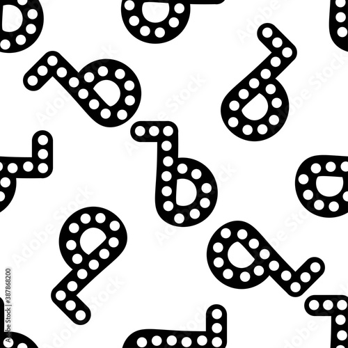 Outline seamless pattern with polka-dot russian alphabet letter on white background. Cute black and white font in flat style. Geometric letter print.
Stock vector illustration for design, decor