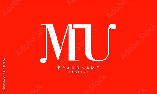 Alphabet letters Initials Monogram logo MU, UM, M and U