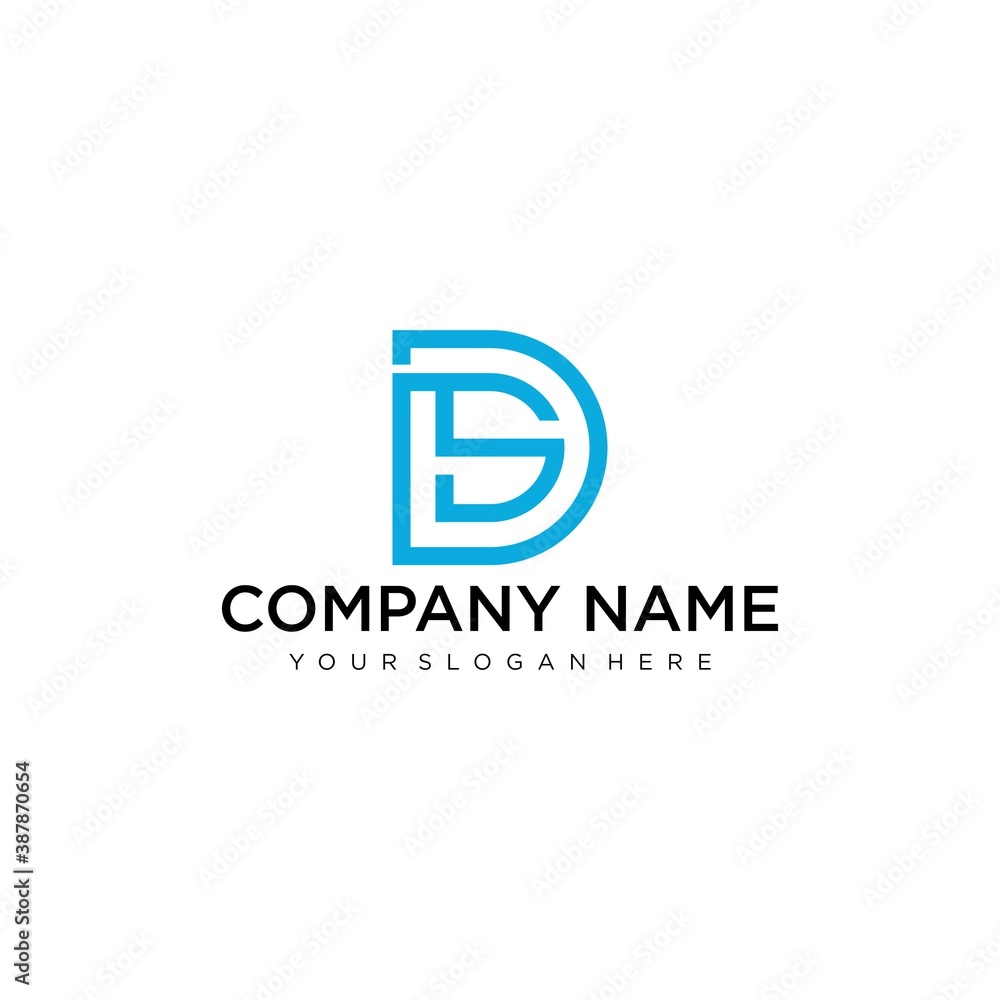 Letter SD line logo design. Linear creative minimal monochrome monogram symbol. Universal elegant vector sign design. Premium business logotype. Graphic alphabet symbol for corporate business identity