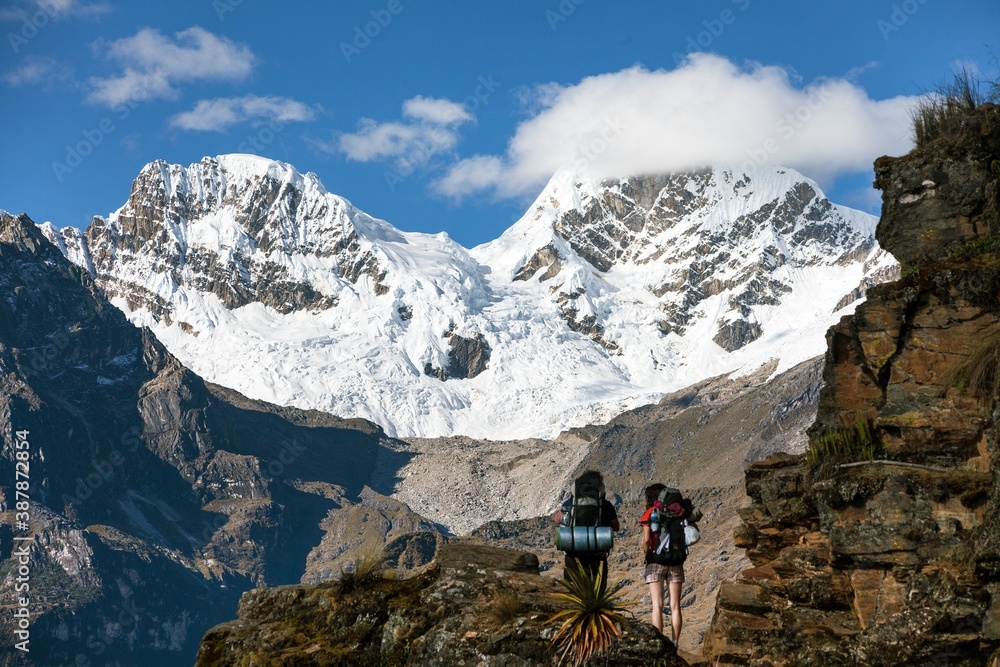 Inca treking trail Cqoquequirao Andes mountains Peru