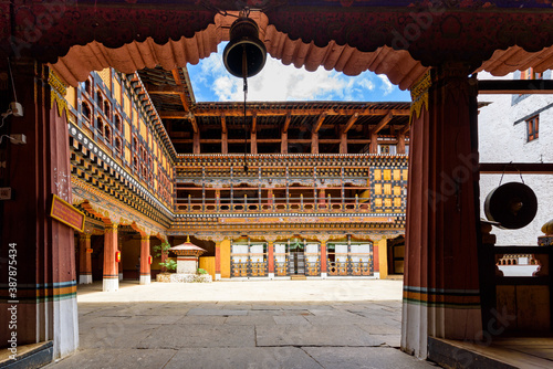 Rinpung Dzong, Houses the district Monastic Body and government administrative offices of Paro Dzongkhag, Paro Dzong, Bhutan photo