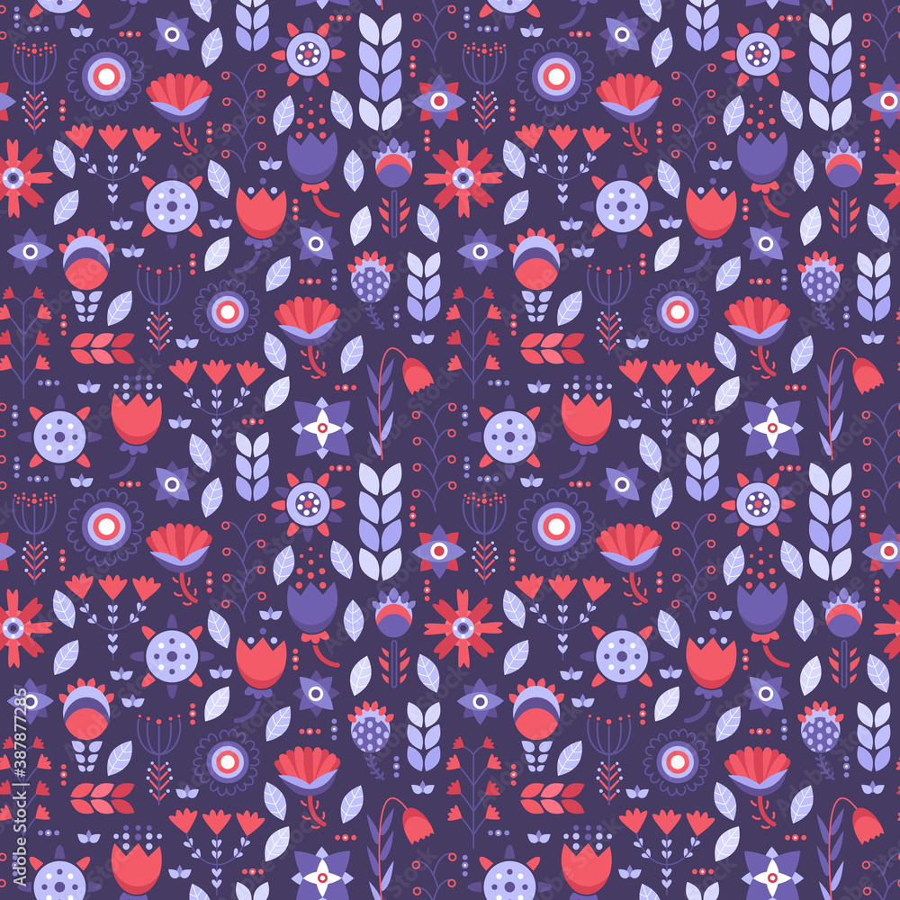 Ornament with geometric flowers Ornament with geometric flowers