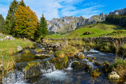 Herbst im Wandergebiet Lutertannen im Kanton St. Gallen, Schweiz