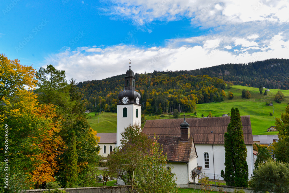 Kloster St. Johann (Alt St. Johann) im Dorf Alt St. Johann Kanton St. Gallen, Schweiz