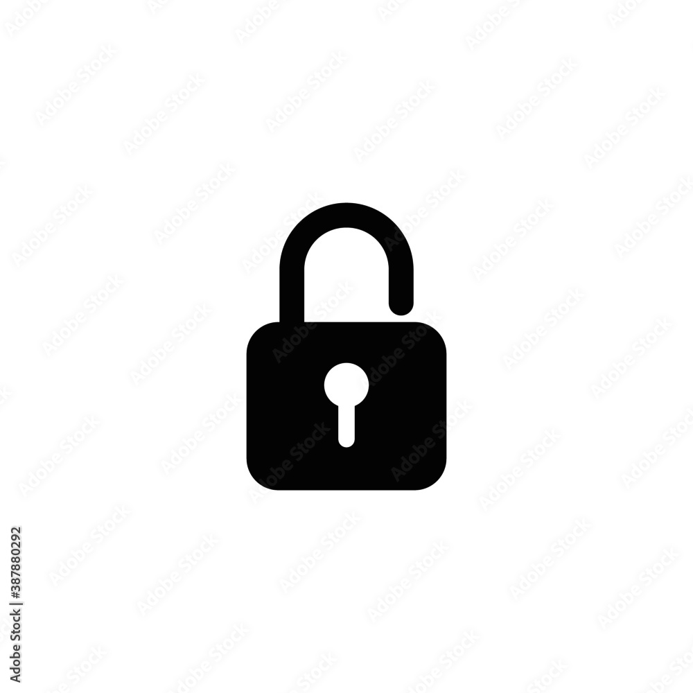 open padlock icon isolated on white background open padlock icon isolated on white background