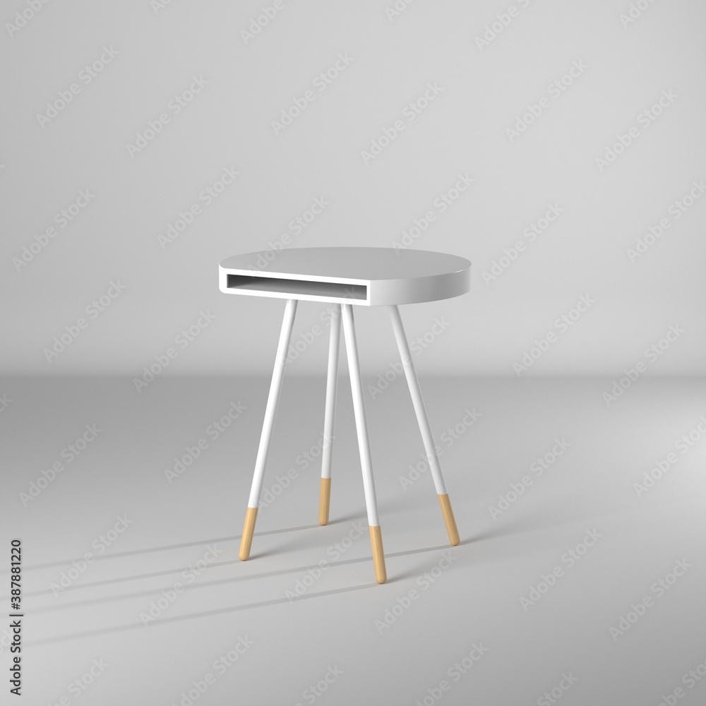 Modelo 3d de mesa redonda con patas de madera Modelo 3d de mesa redonda con patas de madera