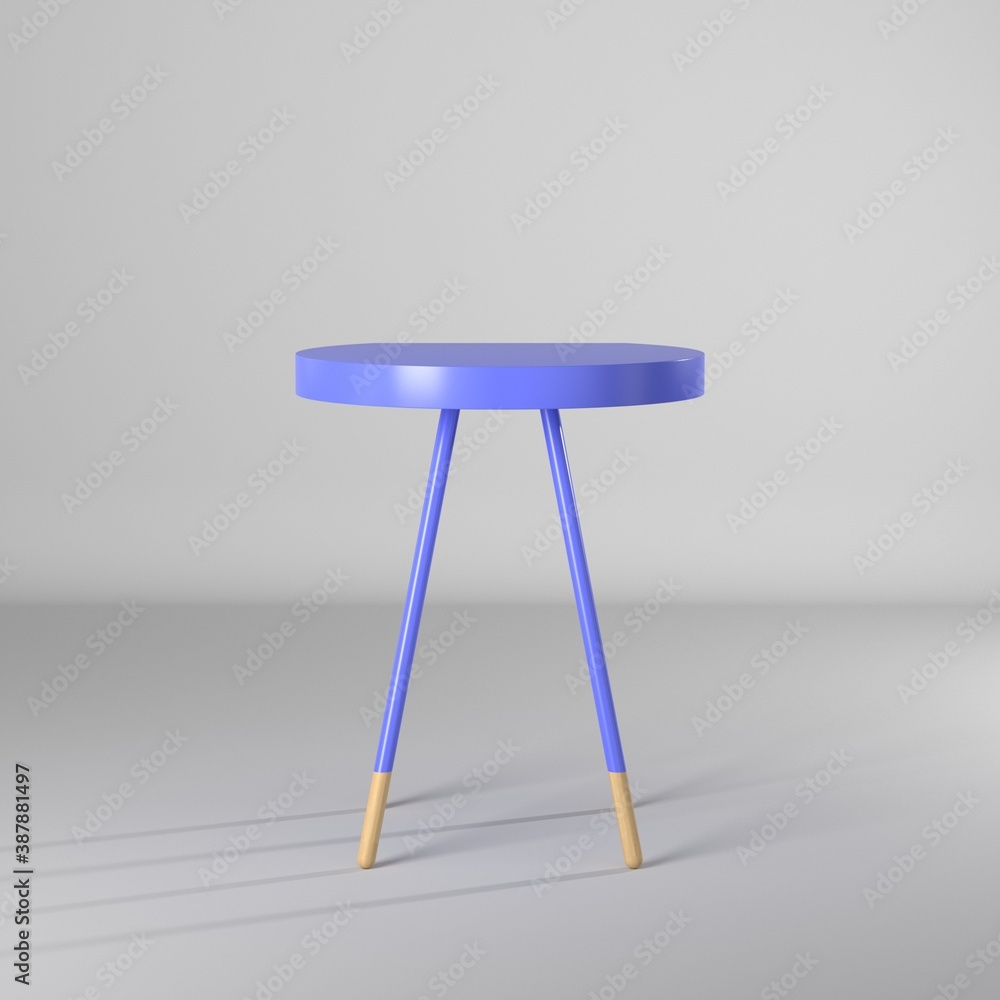Modelo 3d de mesa redonda con patas de madera Modelo 3d de mesa redonda con patas de madera