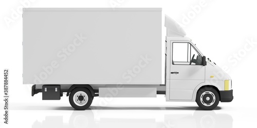 Refrigerated Truck Isolated. 3D rendering 