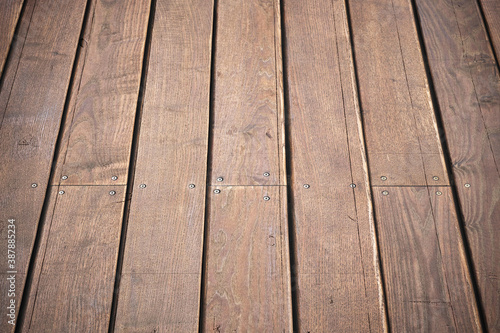 Grunge surface rustic wooden table top view. 3d render