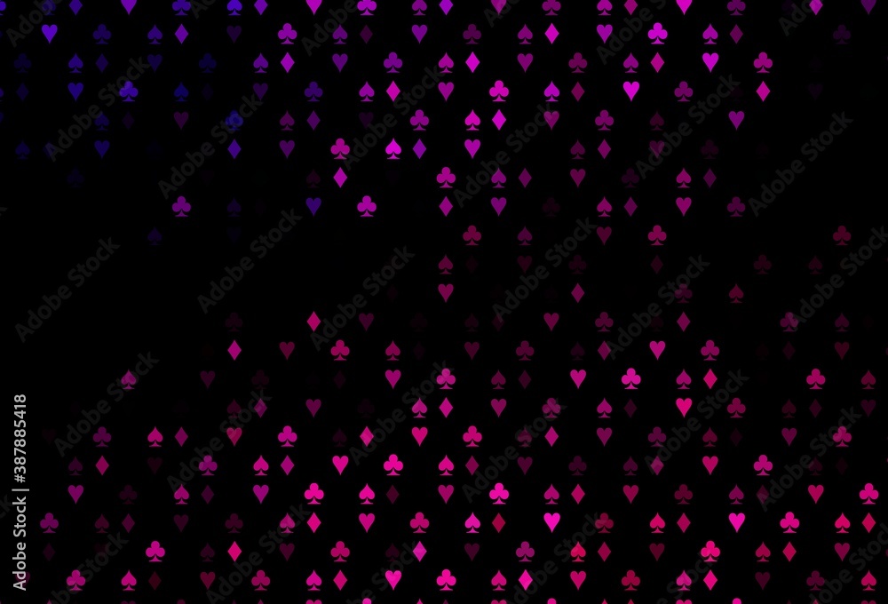 Dark Pink vector pattern with symbol of cards. Dark Pink vector pattern with symbol of cards.