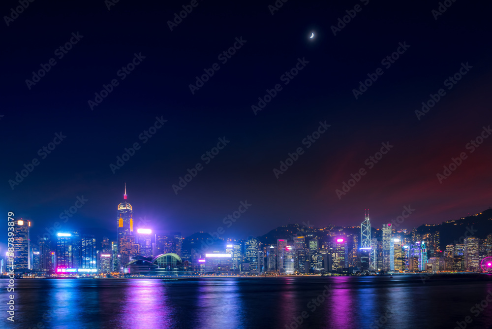 Fototapeta premium Cityscape at Victoria Harbour in Hong Kong