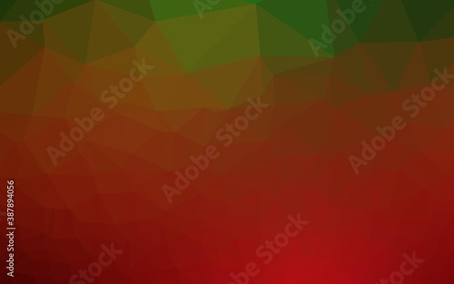 Light Green  Red vector shining hexagonal background.