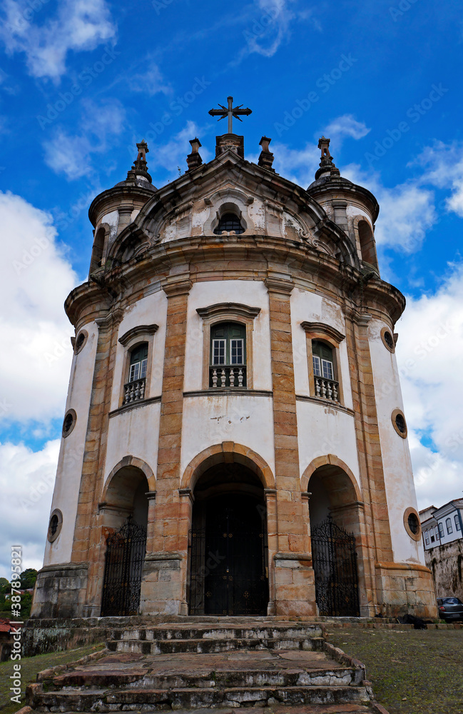 Baroque church in historical city of Ouro Preto, Brazil