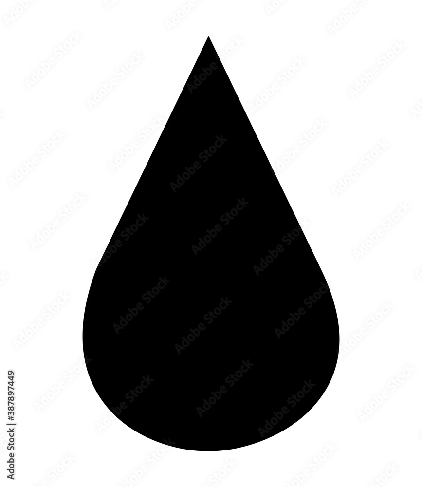 Water drop silhouette icon. Vector illustration isolated on white background. Water drop silhouette icon. Vector illustration isolated on white background.