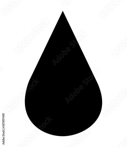 Water drop silhouette icon. Vector illustration isolated on white background.