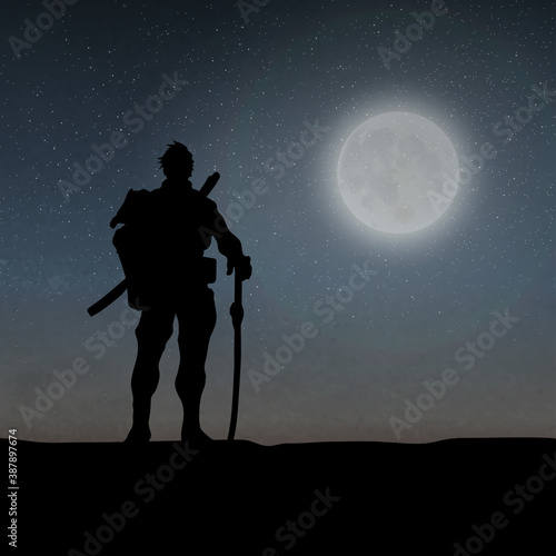 A Samurai Under The Moonlight