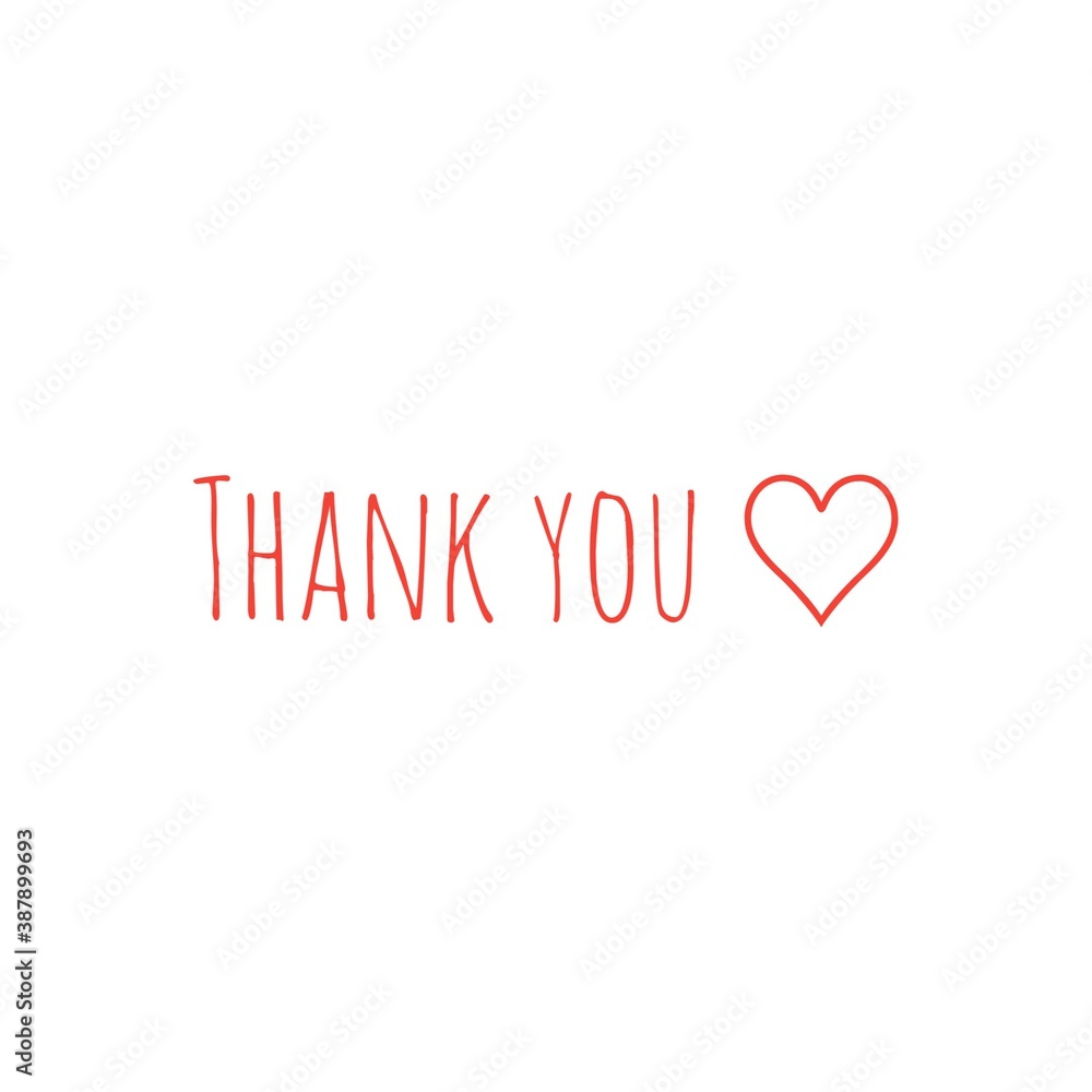 Thank You Word Illustration  / Lettering / Sign /To print /For web/app / Design