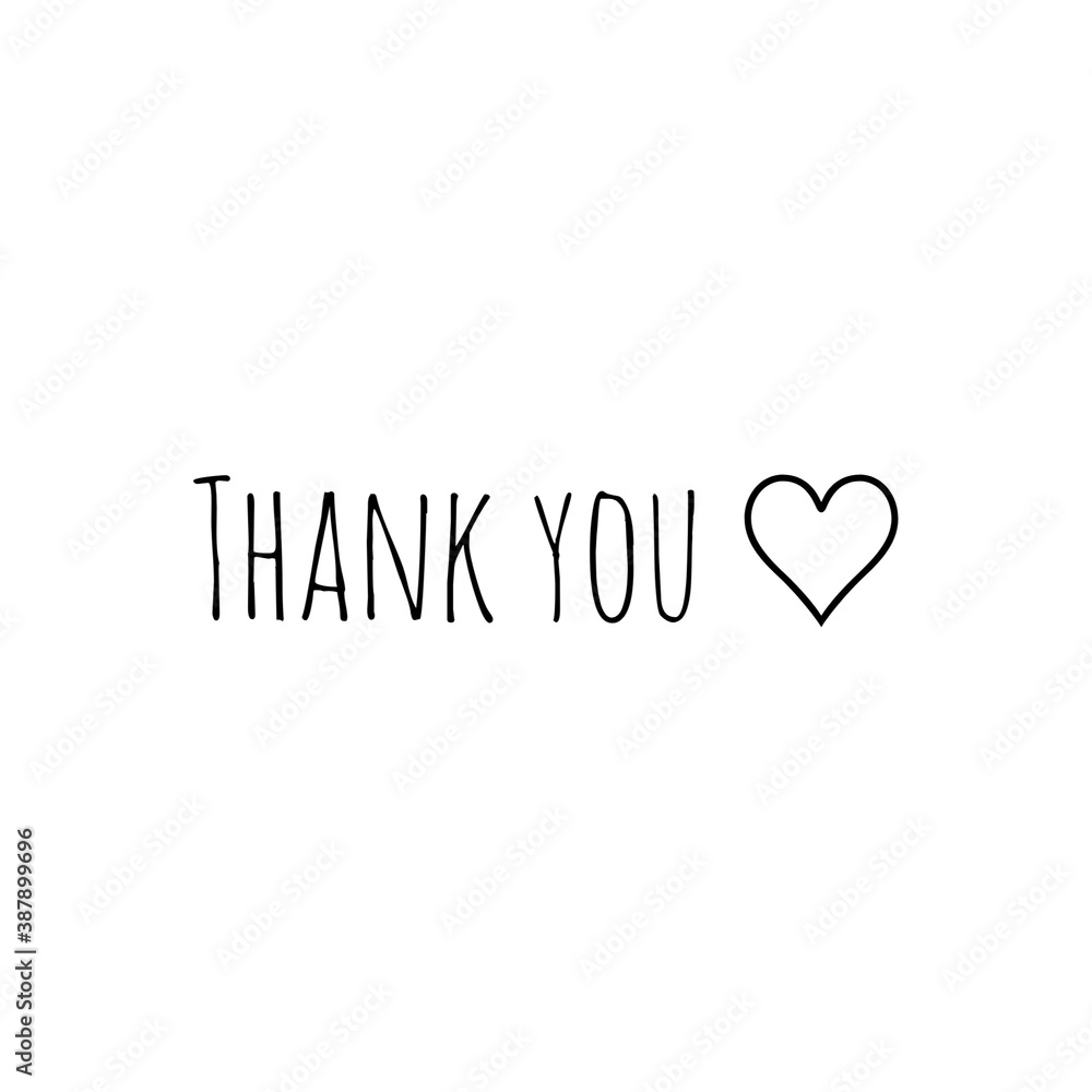 Thank You Word Illustration  / Lettering / Sign /To print /For web/app / Design