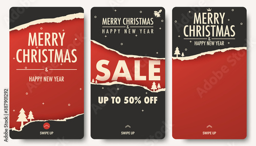 Christmas sale background stories collection.