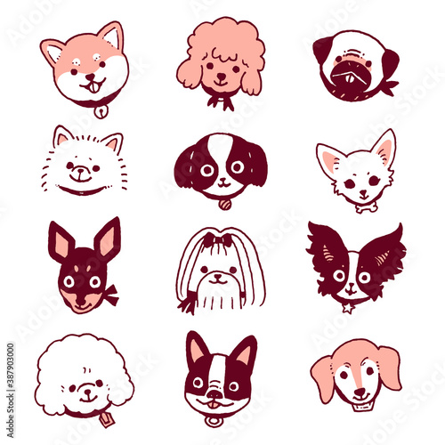 小さな犬たち（ピンク）