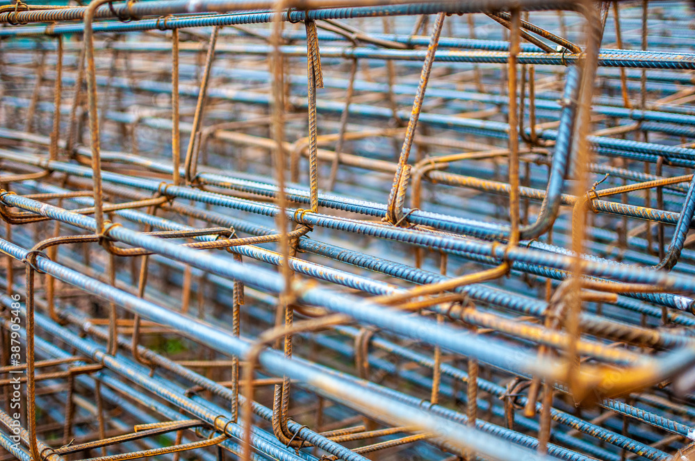 iron bars on construction yard