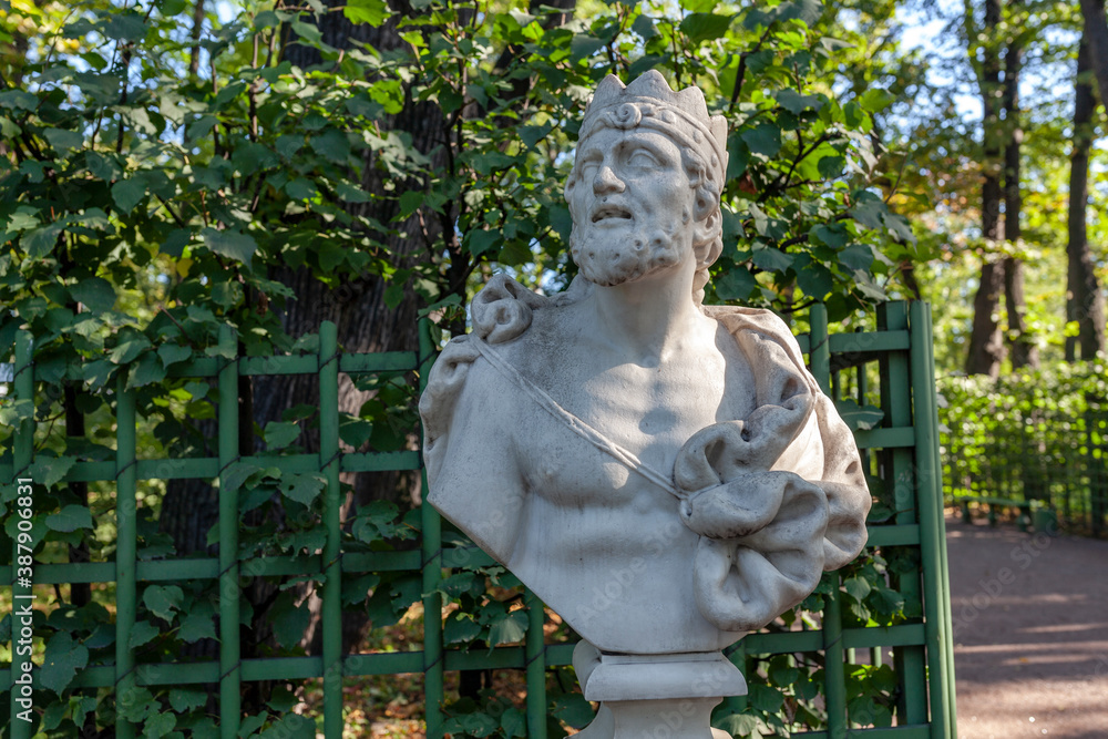 Bust of king Midas in the Summer garden. Petersburg