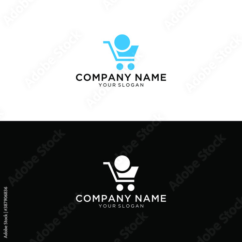 trolley shop logo design. With colorful icon template. Modern logo for your brand identity. Creative vector elements