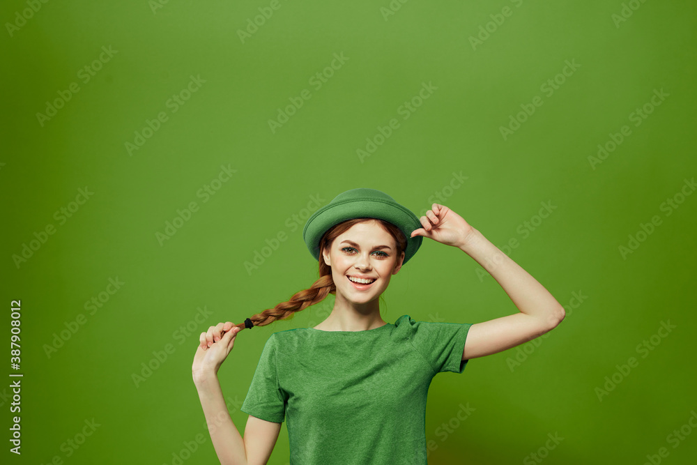 st patrick's day happy woman gesturing with her hands hat shamrock holidays fun st patrick's day happy woman gesturing with her hands hat shamrock holidays fun