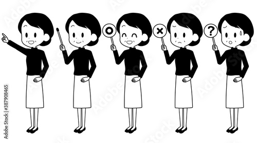 女性　ポインター　サイン　セット