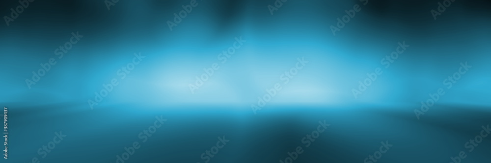 Blue empty room studio gradient used for background and display your product Blue empty room studio gradient used for background and display your product