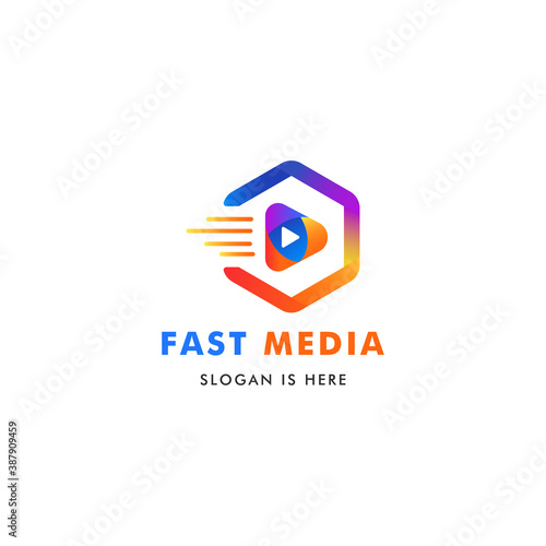 Fast Play Media Logo Icon Template Design