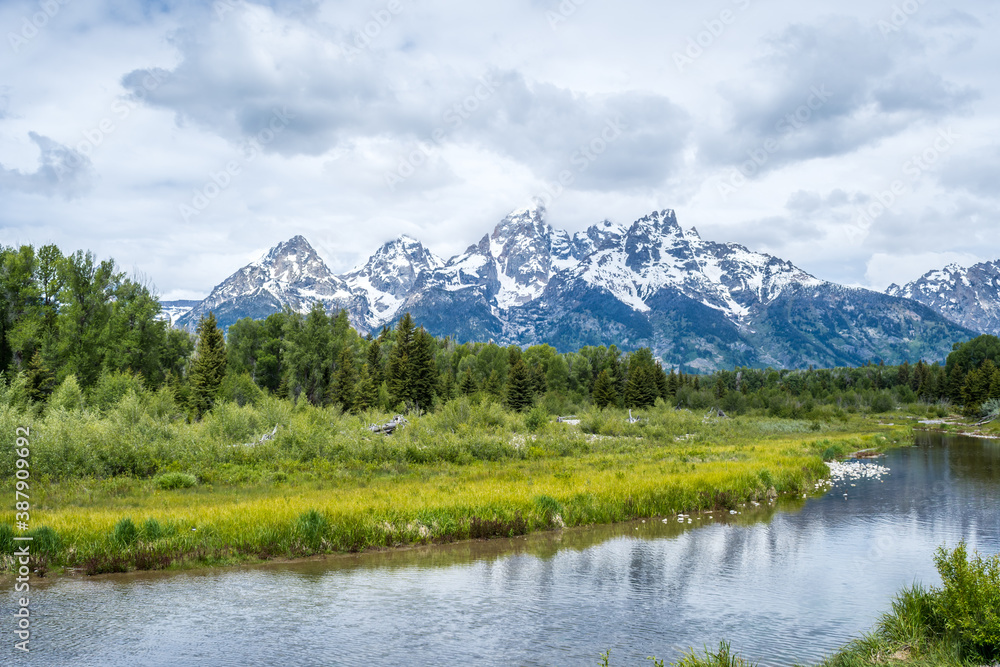 An overlooking view of Grand Tetons NP, Wyoming
