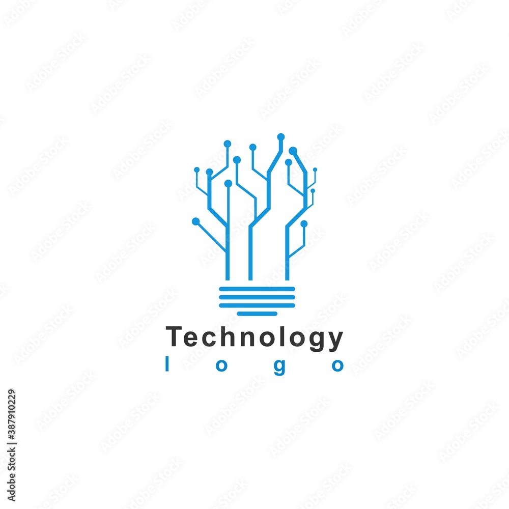 lightbulb TECHNOLOGY Logo Design, TECHNOLOGY 
lightbulb logo icon design Vector