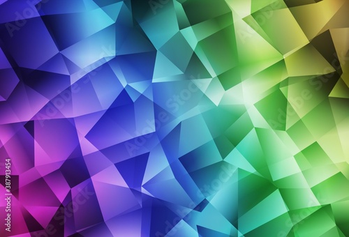 Light Multicolor vector gradient triangles pattern. © smaria2015