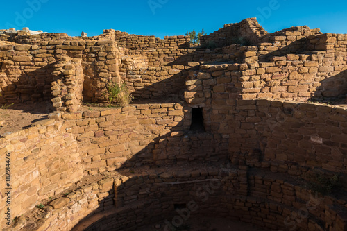 Kiva and Walls of The Far View House  Mesa Verde National Park  Colorado  USA