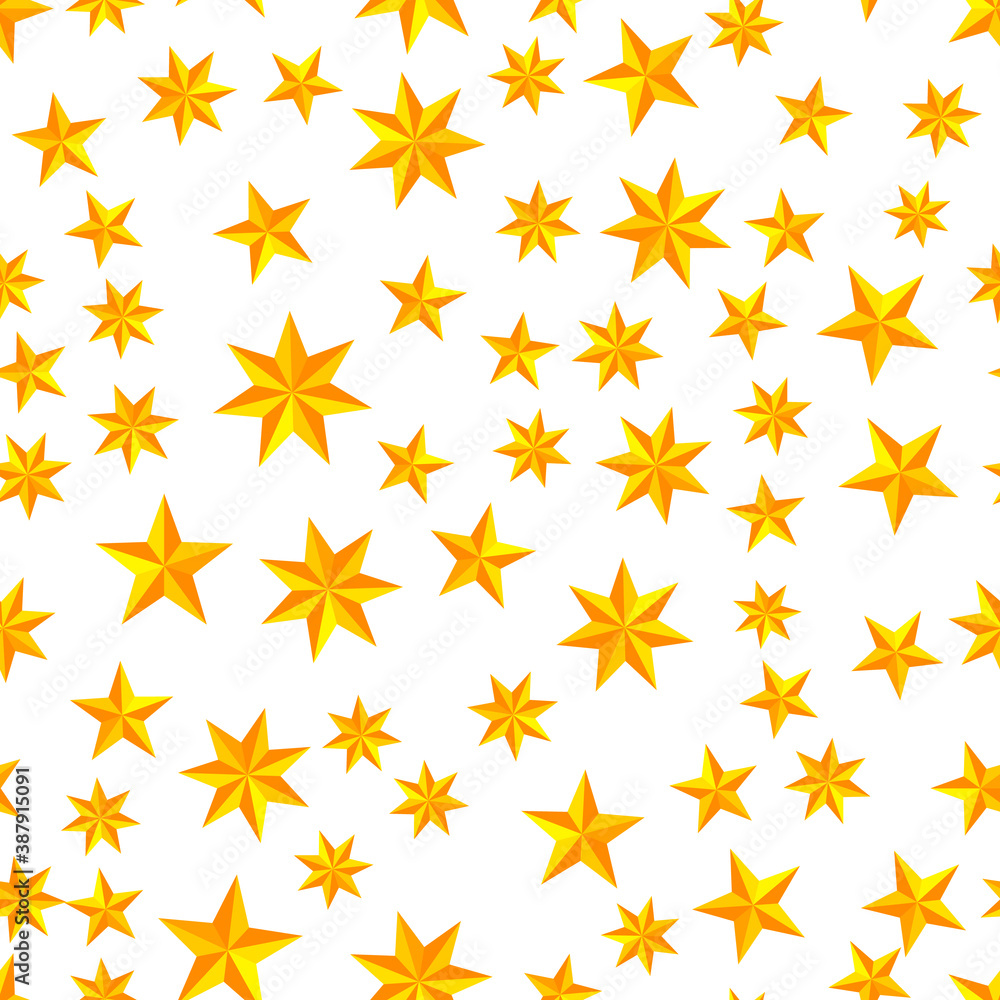 Abstract seamless pattern with five- and seven-pointed stars on color background. Simple design for wallpapers, fabrics, gift wrapping papers, textiles, web design. Vector illustration. Abstract seamless pattern with five- and seven-pointed stars on color background. Simple design for wallpapers, fabrics, gift wrapping papers, textiles, web design. Vector illustration.