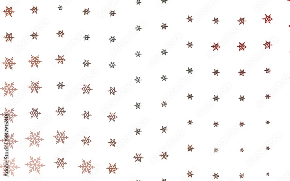 Light Green, Red vector template with ice snowflakes, stars.