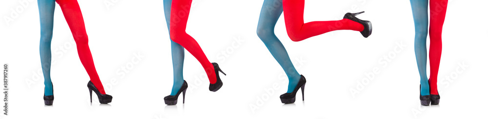 Colourful leggings isolated on the white Colourful leggings isolated on the white