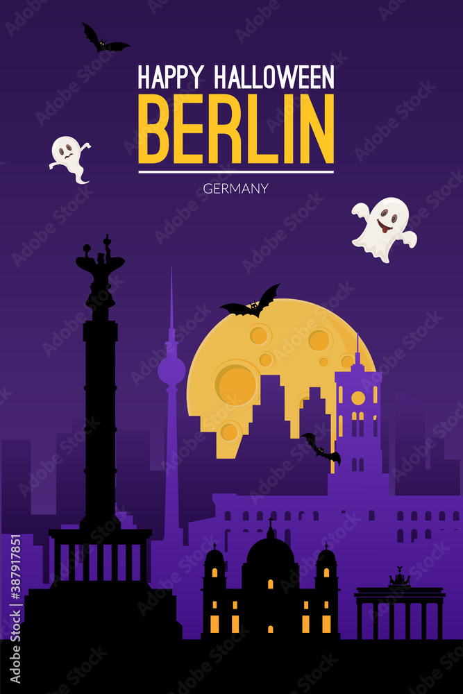 Berlin, Germany. Halloween holiday background.