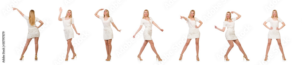 Pretty young blond woman isolated on white Pretty young blond woman isolated on white