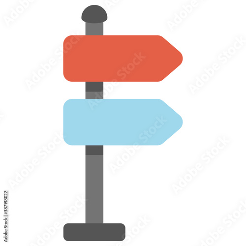 Road label for pointing the direction to travellers