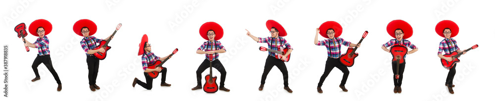 Funny mexican with sombrero in concept Funny mexican with sombrero in concept