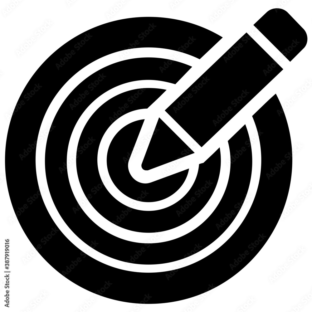 Target with a pencil indicating a project or activity
Target with a pencil indicating a project or activity
