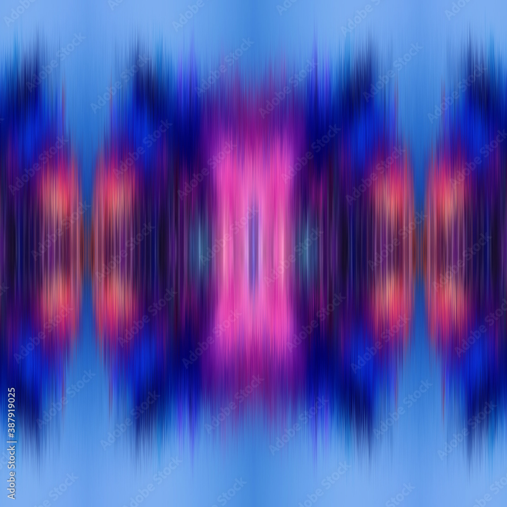 Ikat Abstract Blur Seamless Pattern Ethnic Swatch. High quality illustration. Smudged boho traditional ikat thread design. Fuzzy abstract blobs. Ikat Abstract Blur Seamless Pattern Ethnic Swatch. High quality illustration. Smudged boho traditional ikat thread design. Fuzzy abstract blobs.