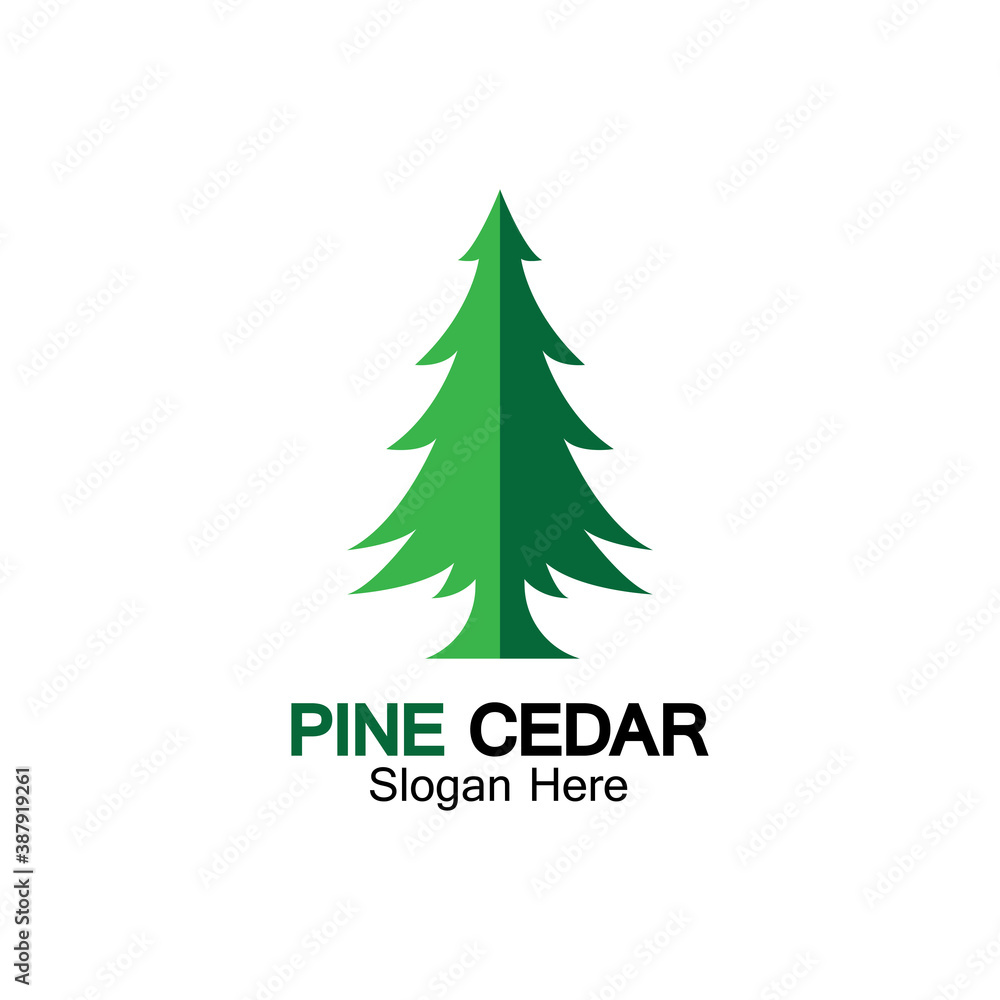 Cedar tree logo template vector icon design Cedar tree logo template vector icon design